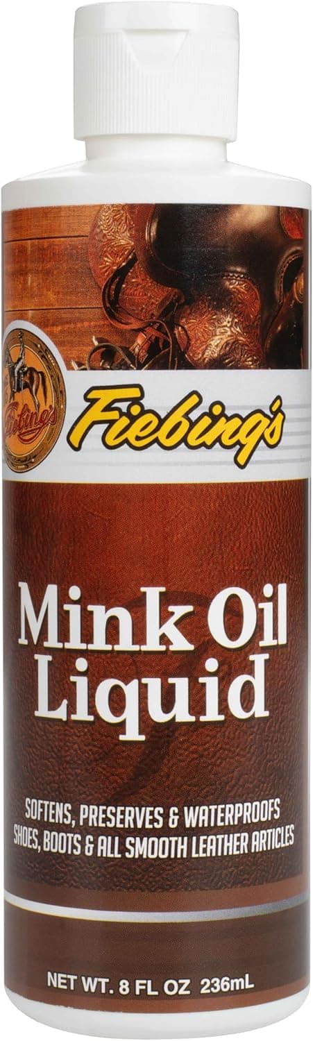 Fiebing's Liquid Mink Oil for Leather Boots (8 fl oz) - Leather Cleaner & Conditioner, Waterproof & Soften