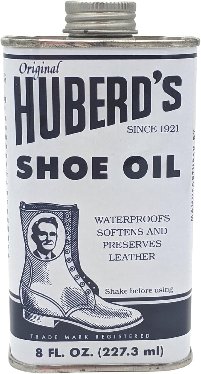 Huberd's Shoe Oil 8 oz - Leather Conditioner and Waterproofer for Boots, Shoes, and Leather Gear