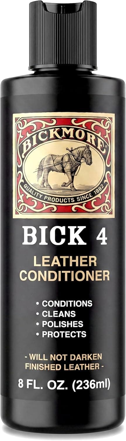 Bick 4 Leather Conditioner & Cleaner, Won't Darken Leather, 8 oz, Made in USA
