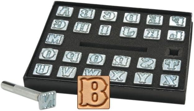 Tandy Leather Craftool Sheridan Alphabet Stamp Set 1/2 Inch (13 mm) - A-Z Leather Letter Stamps