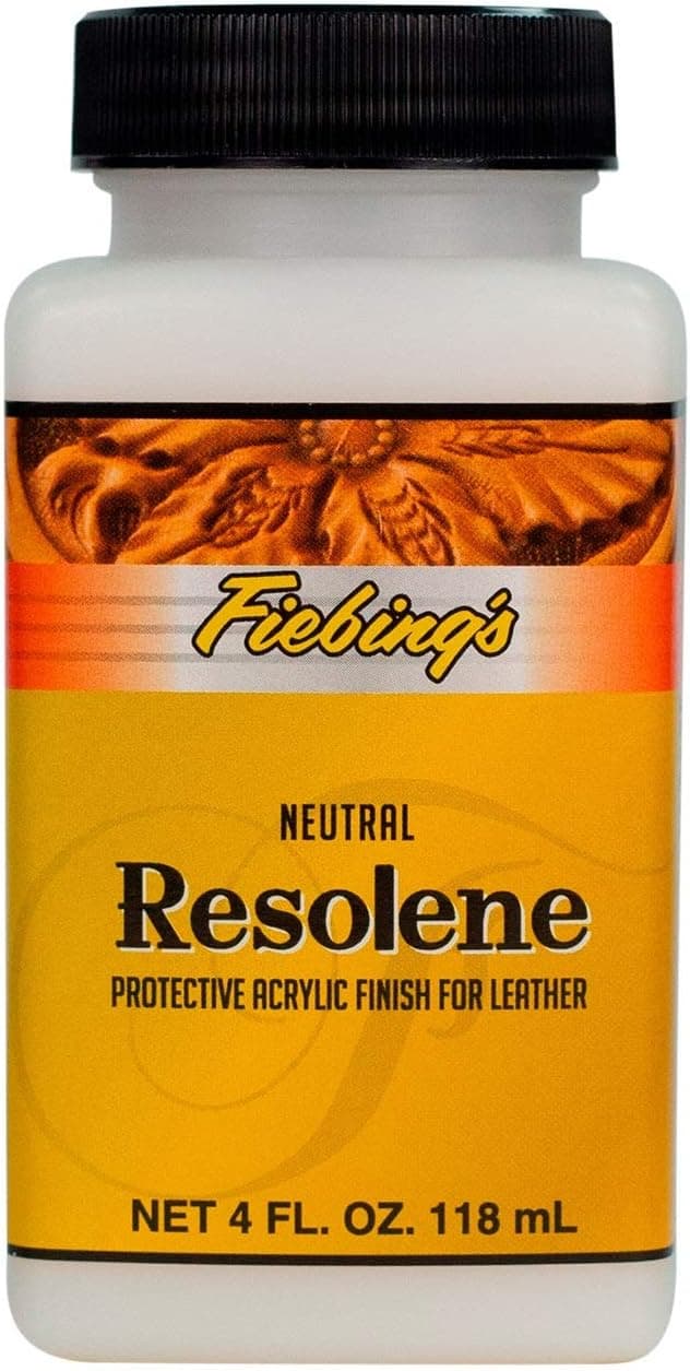 Fiebing's Acrylic Resolene (4 oz) - Protective Acrylic Leather Finisher - Glossy Finish Top Coat for Dyed & Polished Leathercraft (Neutral)