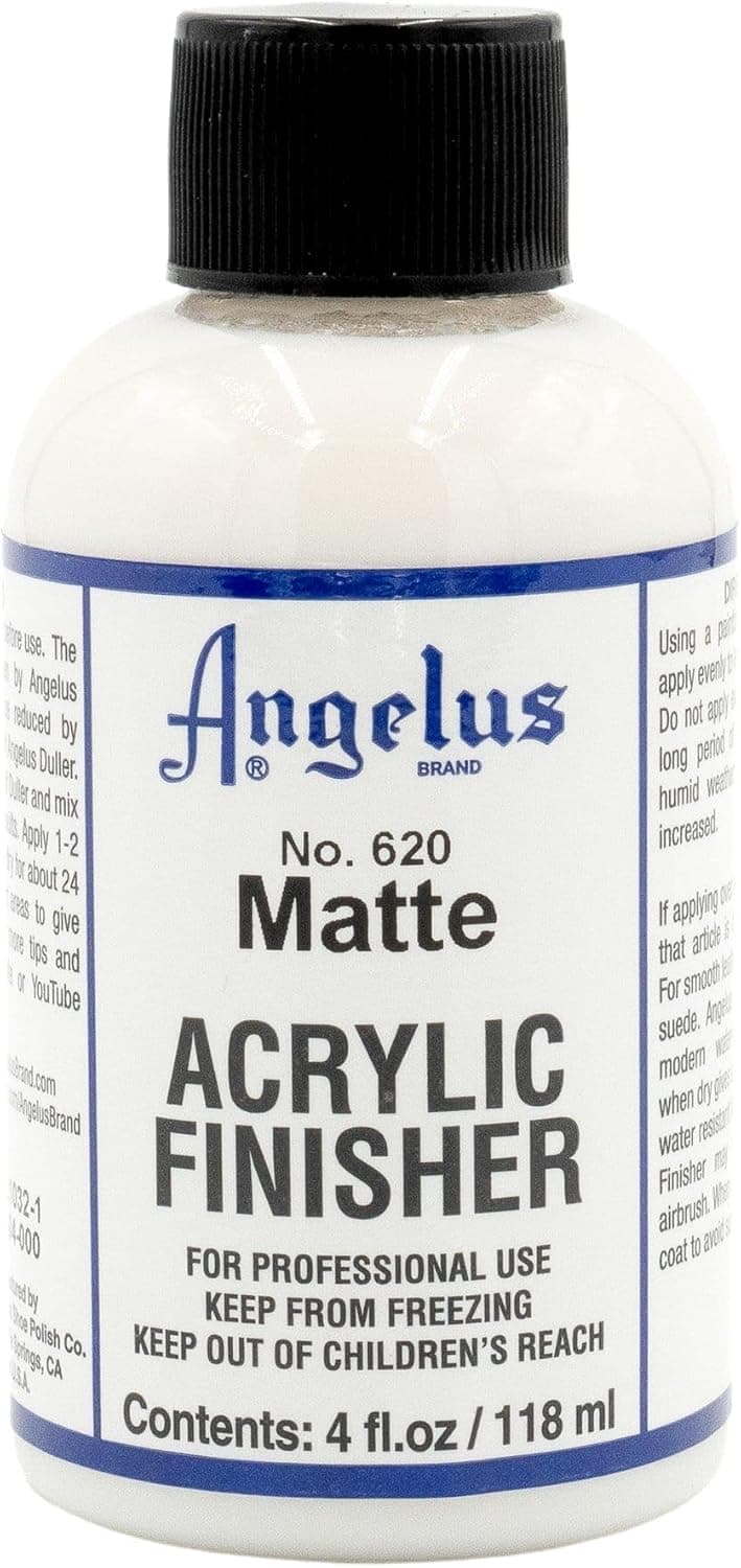 Angelus Matte Acrylic Finisher 4 fl oz - Flexible Clear Coat for Leather Shoes, Bags, Jackets & Accessories, No. 620
