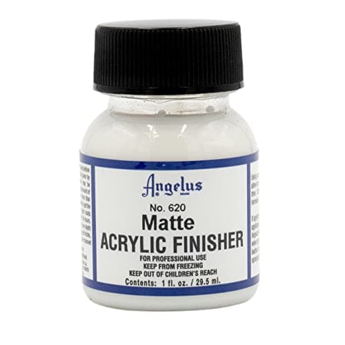Angelus Matte Acrylic Finisher 1 fl oz - Flexible Clear Coat for Leather Shoes, Bags, Jackets & Accessories, Matte Acrylic Sealer Varnish for Leather Craft & Restoration. No. 620