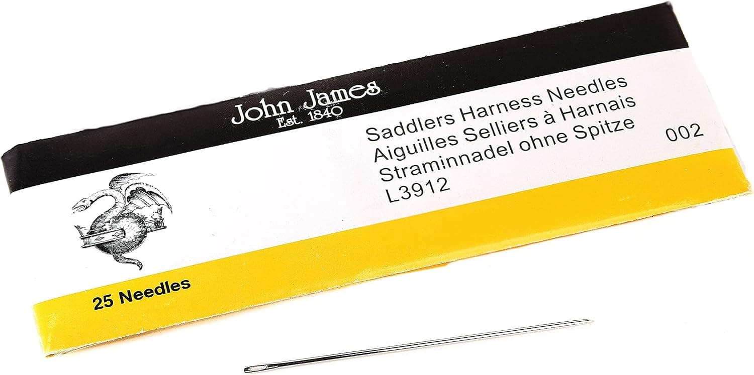 John James Saddlers Harness Needles - Rounded Point - 25 Pack, Size 002 - Medium