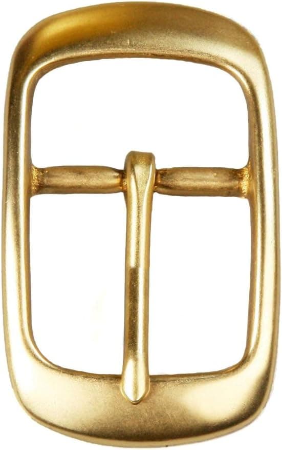 WUTA Men/Women's Solid Brass Belt Buckle Strap Center Pin Style Heel Bar DIY Leathercraft Hardware (Style #001)