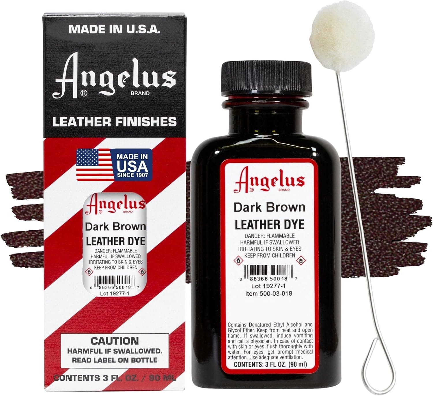 Angelus Permanent Leather Dye, 3 fl oz, Dark Brown