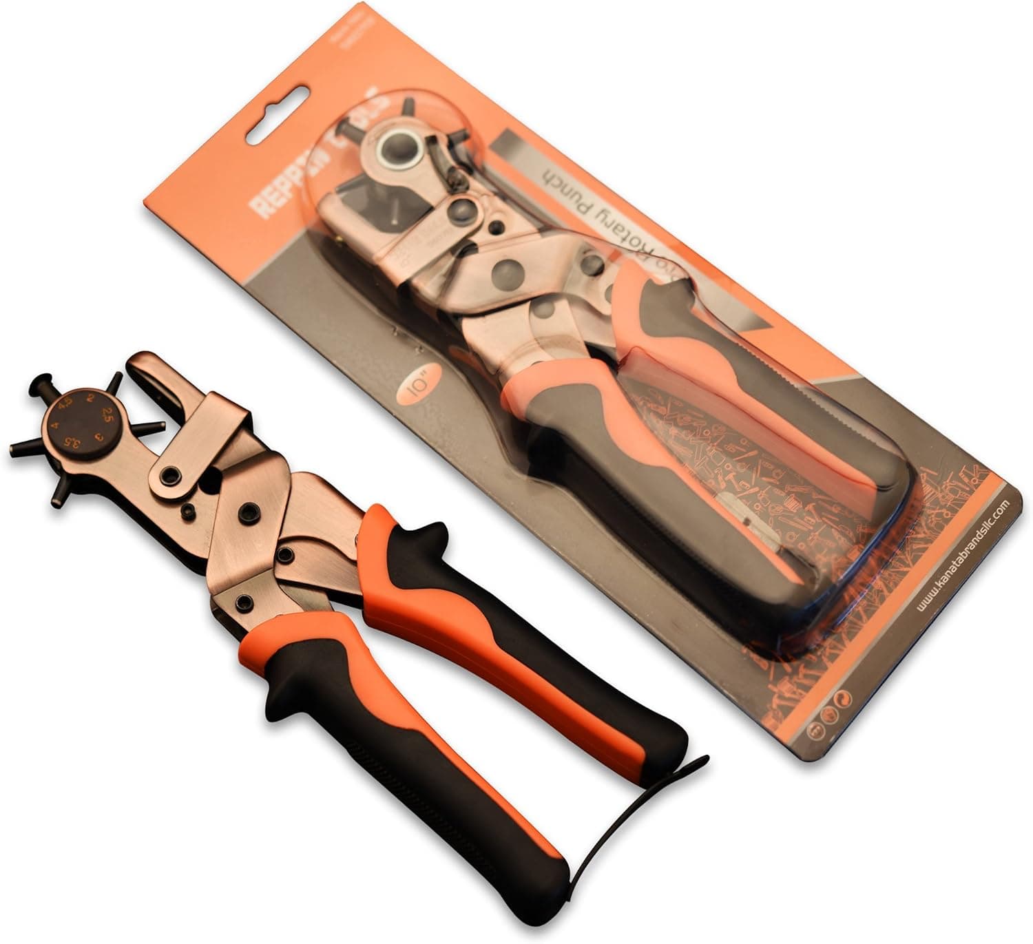 Reppin Tools Industrial Grade Rotary Hole Punch Tool with 6 Adjustable Sizes - Hardened Carbon Steel