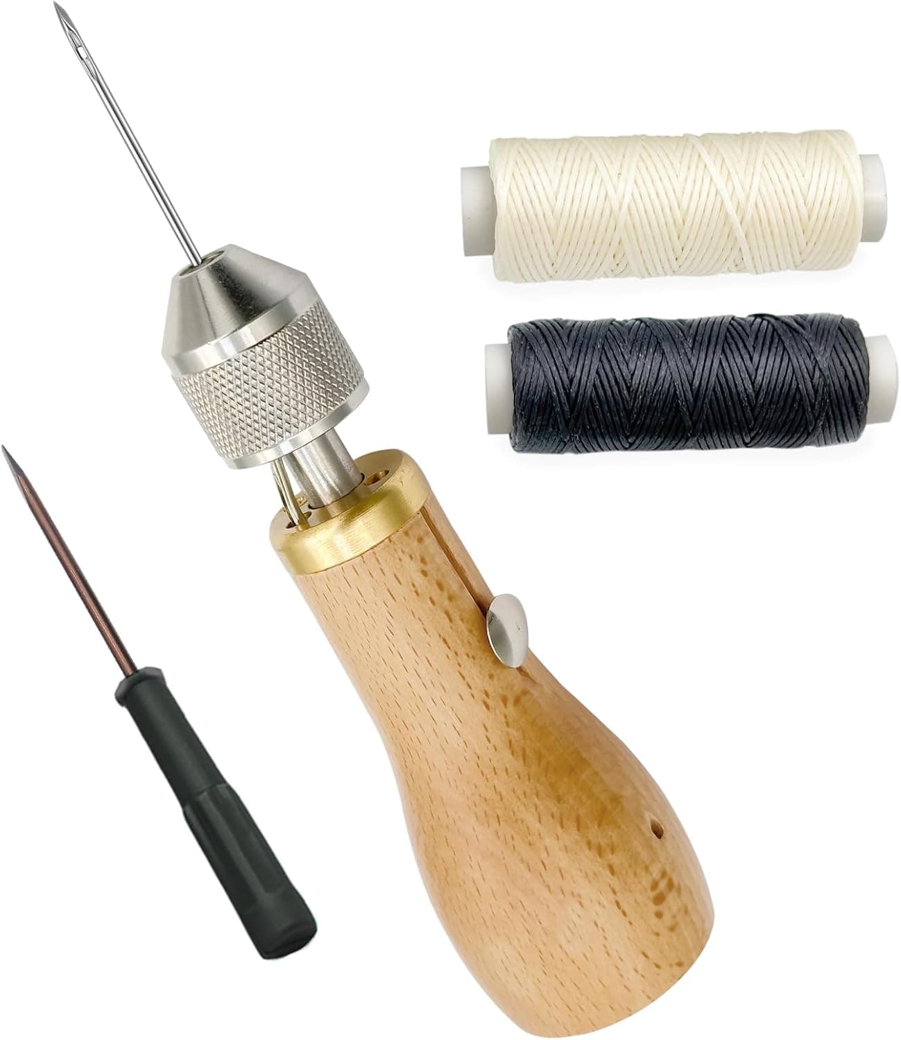 Professional Sewing Awl Hand Stitcher Repair Tool Kit for Leather and Heavy Fabrics
