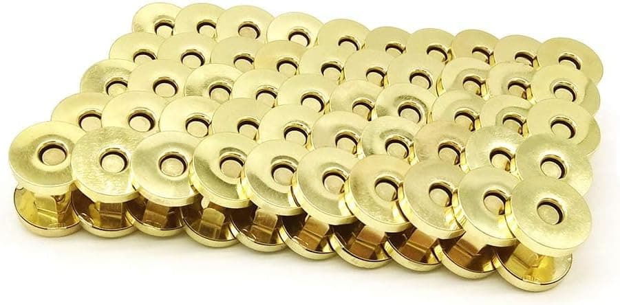 100 Sets Silver Tone Magnetic Purse Snap Clasps Button for Closure Purse Handbag Sewing Craft 14mm