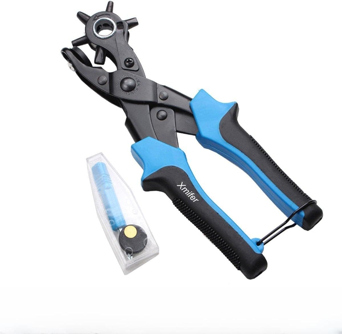 Belt Hole Punch Pliers Rotary Hole Punch for Leather Belt, Fabric, Plastic, Paper
