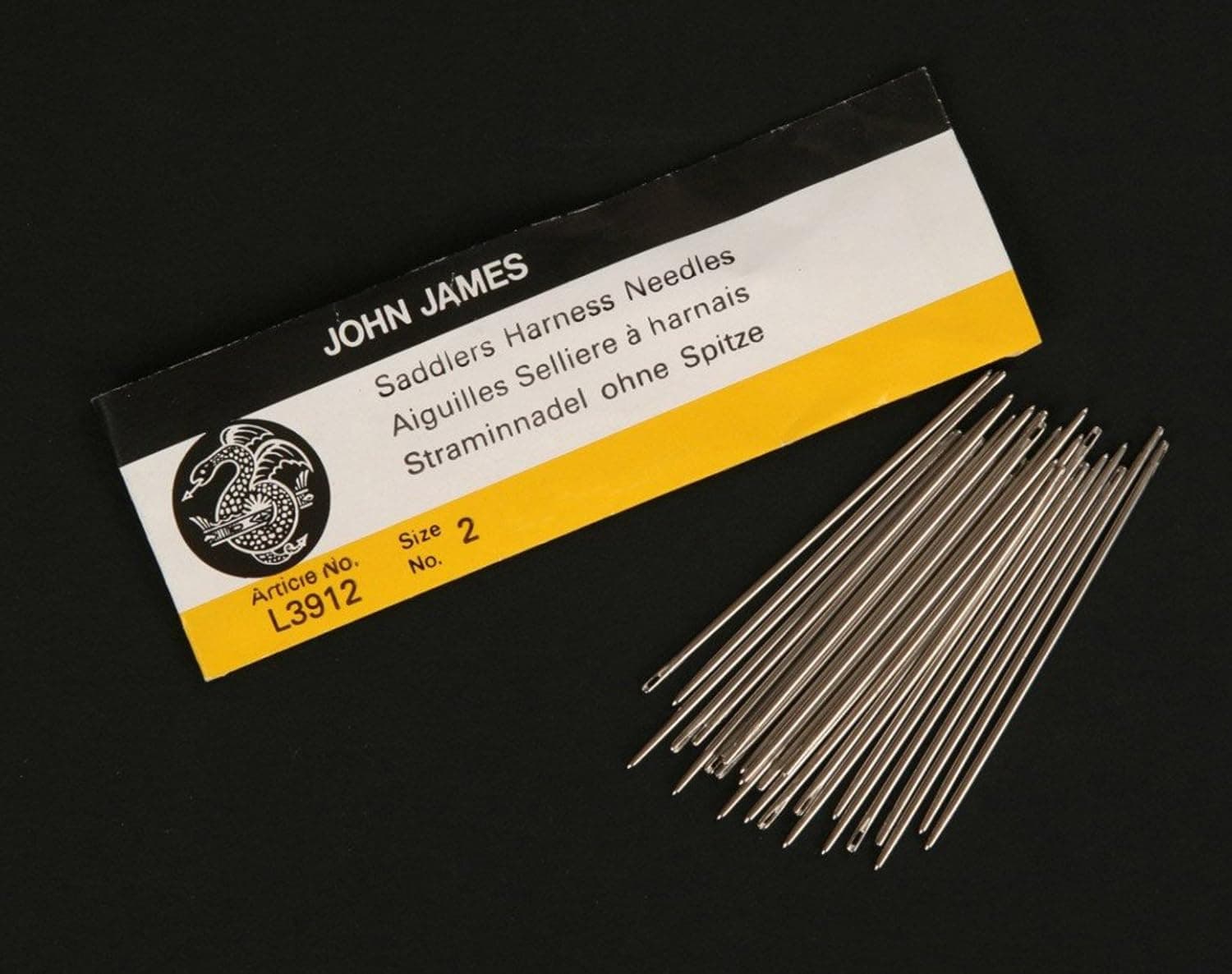 John James - RMLeatherSupply Harness Needles (Pack of 25) Blunt Tip for Leather, Quilting & Beadwork (Size 0 (1/0))