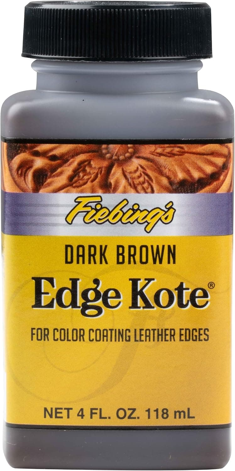Fiebing's Edge Kote, 4 Oz. - Color Coats Leather Edges - Dark Brown