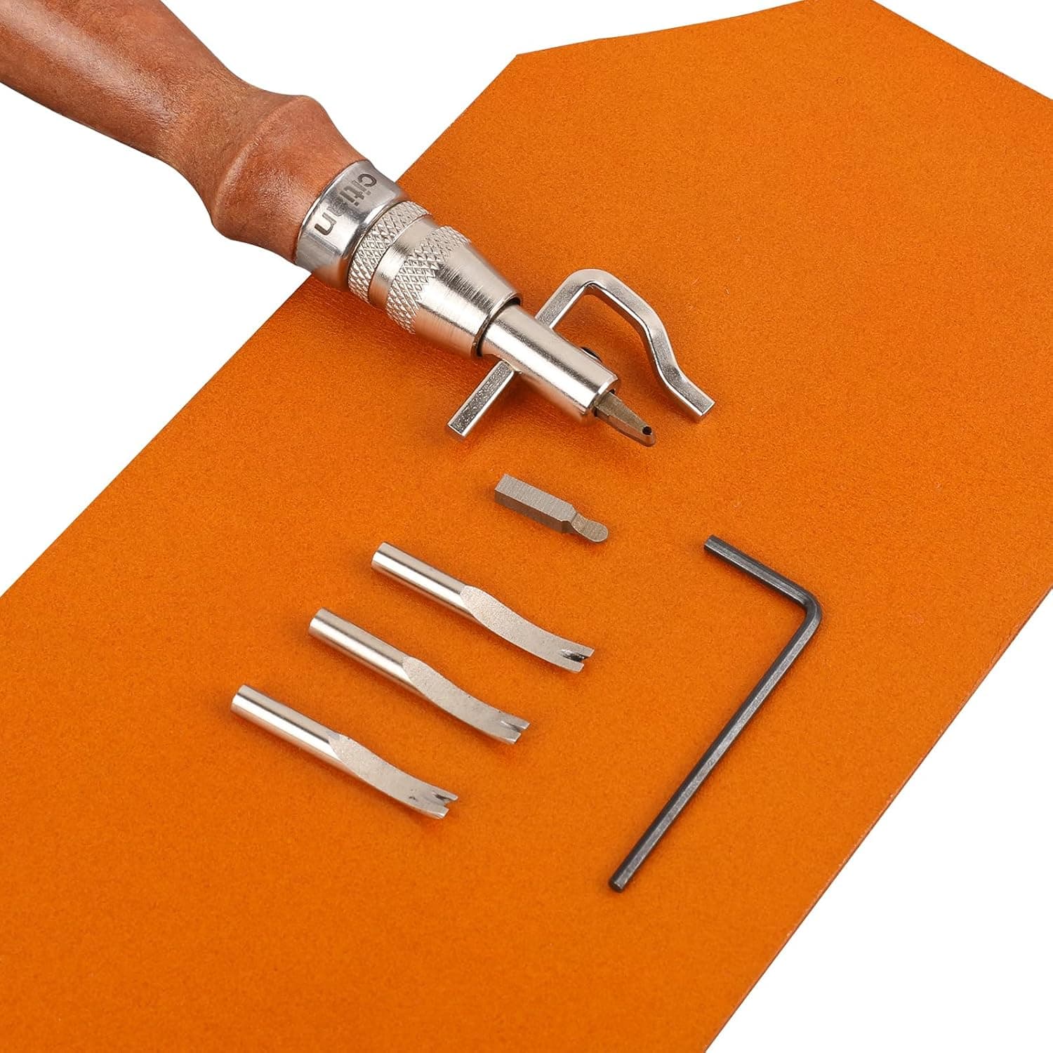 citian 7pcs Pro Adjustable Leather Stitching Groover with Edge Bevelers
