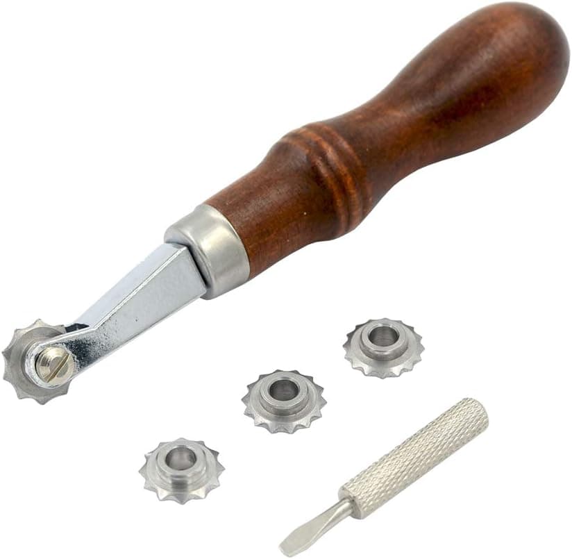 DGOL Leather Craft Sewing Lacing Stitching Spacer with 4pcs Punch Overstitch Wheel