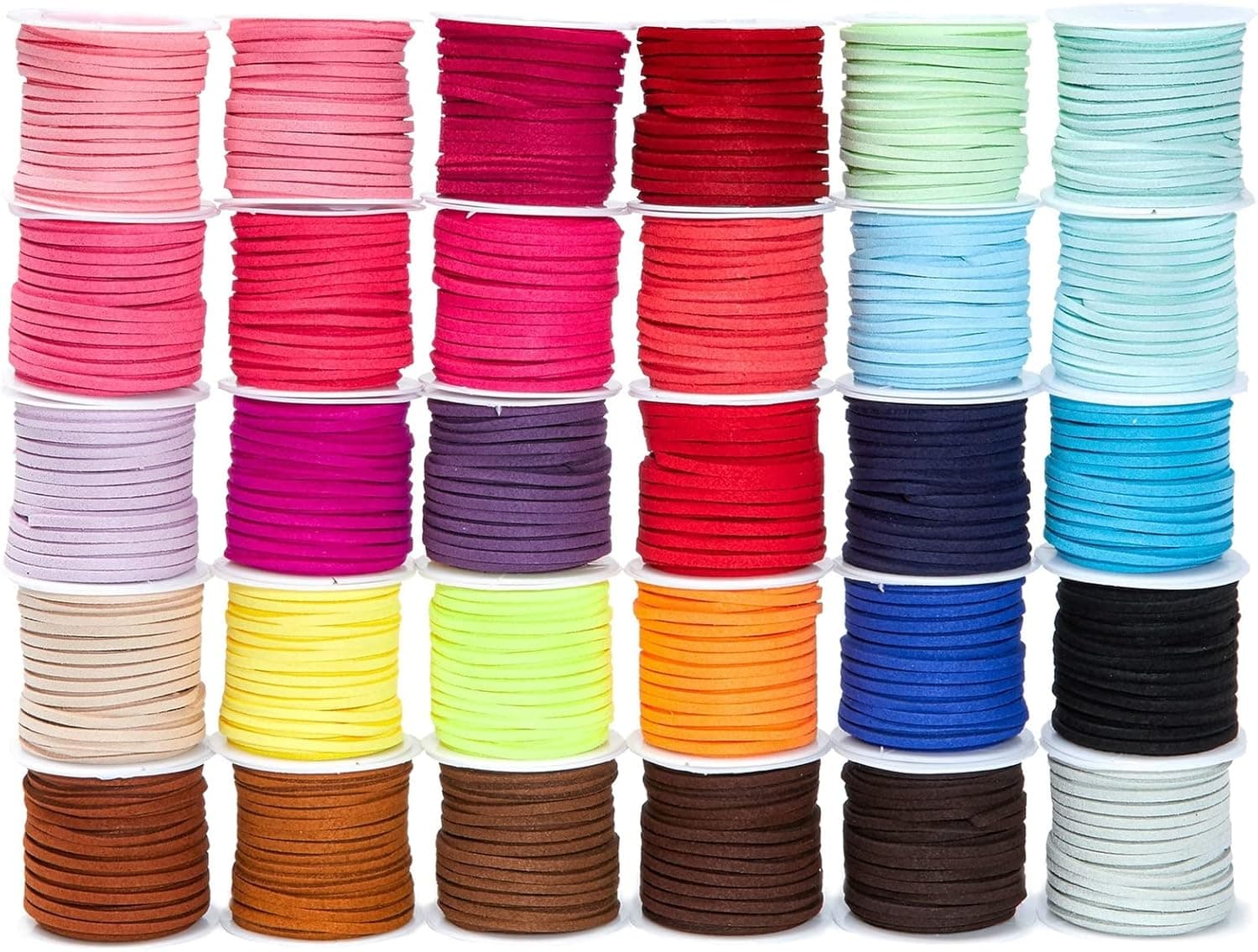 Bright Creations Faux Leather Lace - 30 Spools, 2.5mm x 165 yd, Multicolor - DIY Crafts & Beading