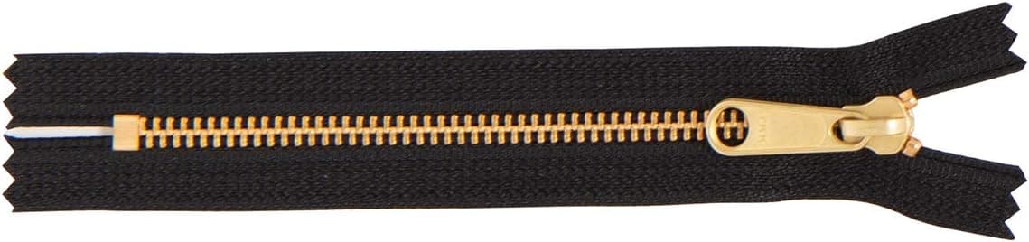 Weaver Leather #5 YKK Zipper - Complete, Black, Solid Brass, 6 Inch