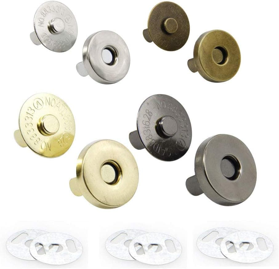 Magnetic Button Clasps Snaps Fastener Clasps for Sewing, Craft, Purses, Bags, Clothes, Leather 40 Sets (18mm, 4 Colors)