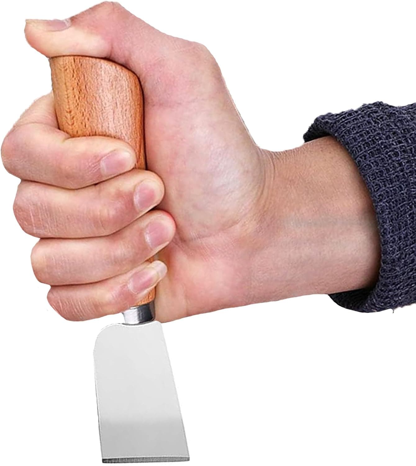 Rongon Leather Cutting Knife Leather Working Tools Leather Skiving Knife with Wooden Handle