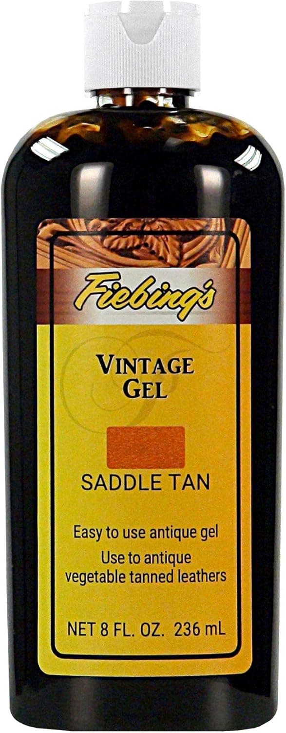 Fiebing's Vintage Gel - Saddle Tan 8oz - Antique Gel for Leather