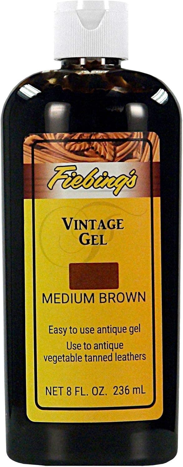 Fiebing's Vintage Gel - Medium Brown 8oz - Antique Gel for Leather