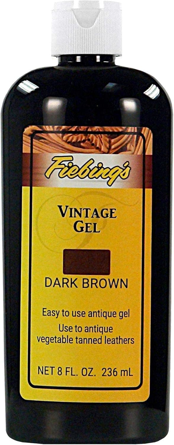 Fiebing's Vintage Gel - Dark Brown 8oz - Antique Gel for Leather