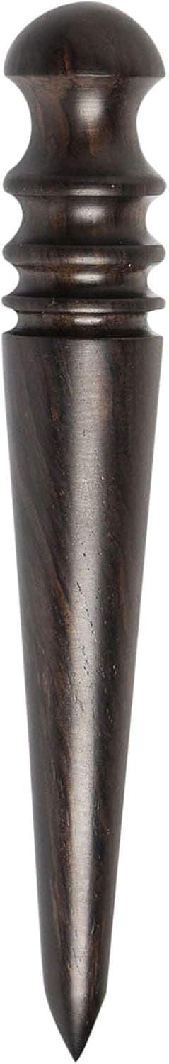 Wood Leather Burnisher Tool - Tapered Edge Slicker Made of Ebony Wood, 4 Grooves for Various Thicknesses