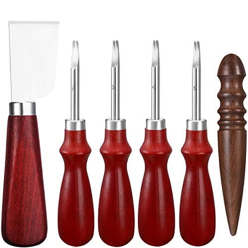 Honoson 6 Piece Leather Edge Bevelers Tools for DIY Leather Craft