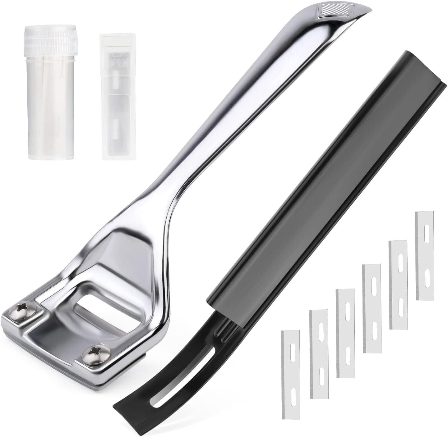 Skiving Knife, Metal Leather Skiver, Heavy Duty Hand Skiver with 6 Pieces Skiver Blades