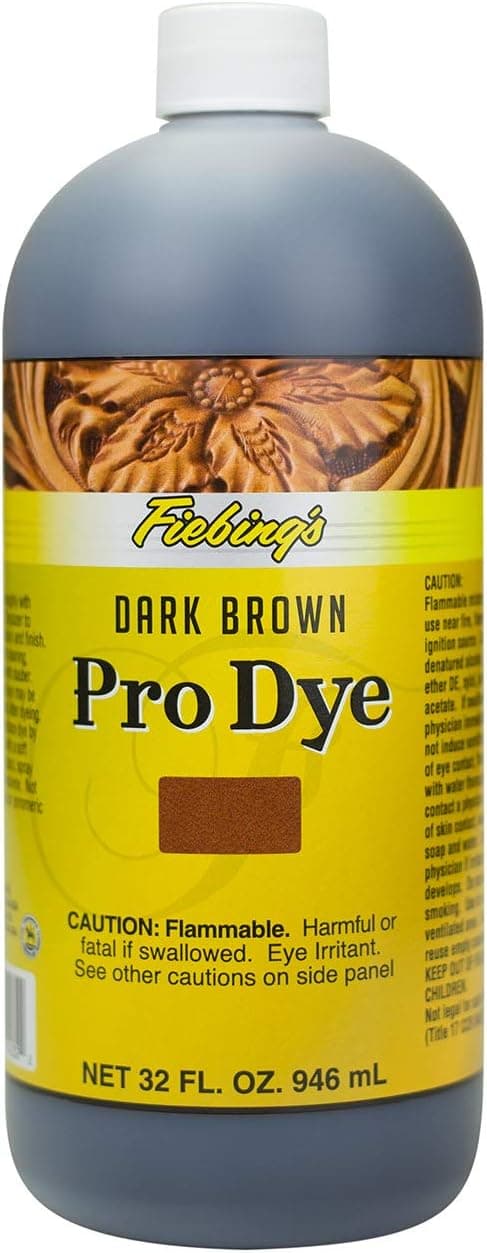 Fiebing's Pro Dye Dark Brown 32oz Professional Oil Dye for Leather