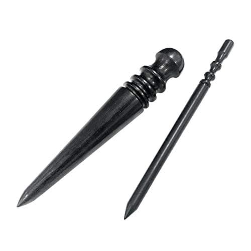 OWDEN 2Pcs. Leather Edge Burnisher Tool, Ebony Wood,Leather Tool.