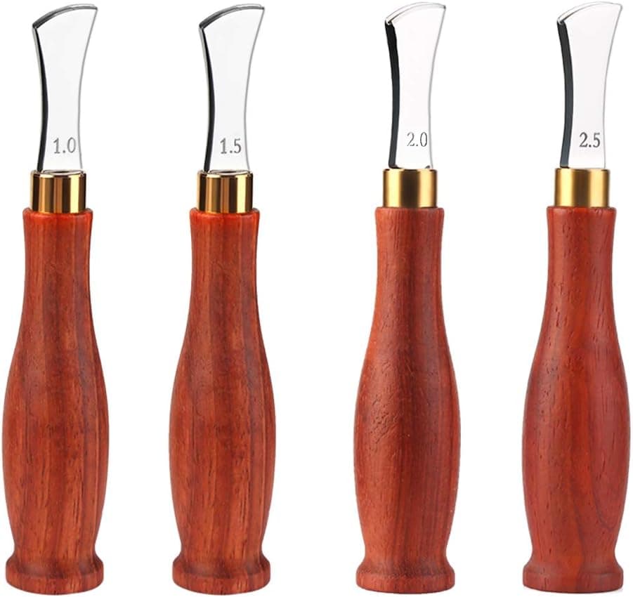 UOOU Leather Edge Creaser 1.5mm Professional Stainless Steel Tool with Red Wood Handle