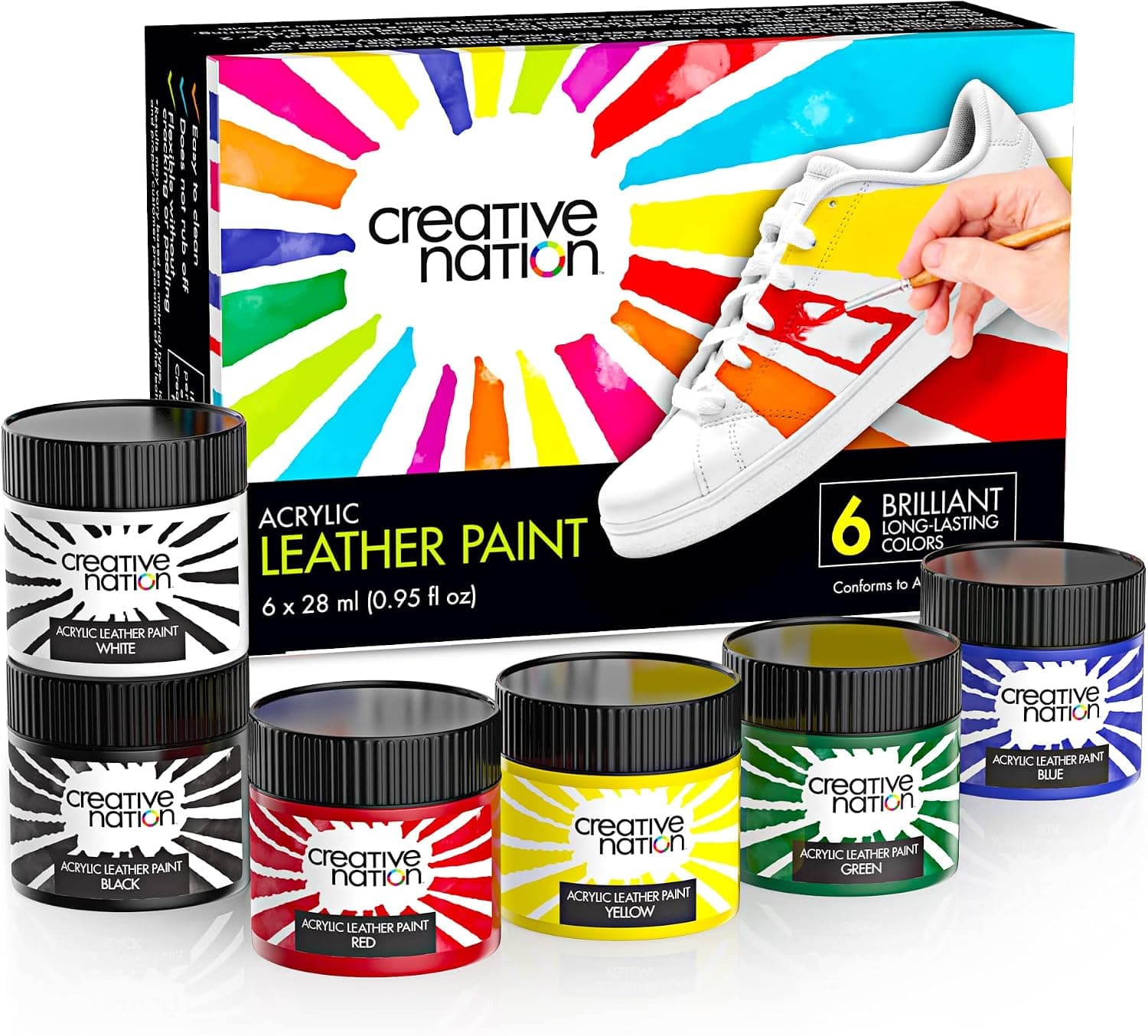 Acrylic Leather Paint Set - Custom Paint Kit for Shoes & Purses - Sneaker Painting Kit - Pintura para Zapatos