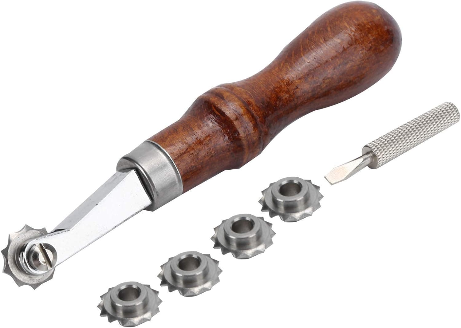 TOPINCN Leather Craft Spacer Set Spacing Tool Stitch Line Marking Wheels DIY Leather Grooving Tool