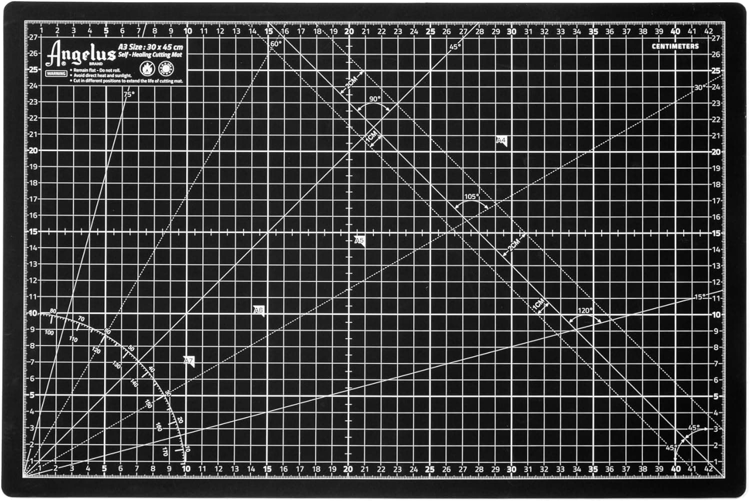 Angelus Self-Healing Cutting Mat, Double Sided, Non-Slip Rotary Cutting Board for Leather, Craft (12 x 18)