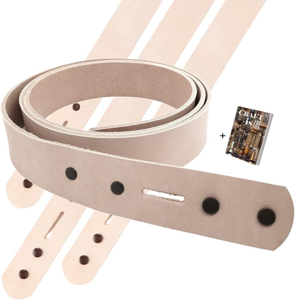 Tandy Leather Craft Belt Blanks - 1-1/2" x 48" 44538-00 Blank Veg Tan Strap Kit for Repair, Designer Crafts & Tooling Work
