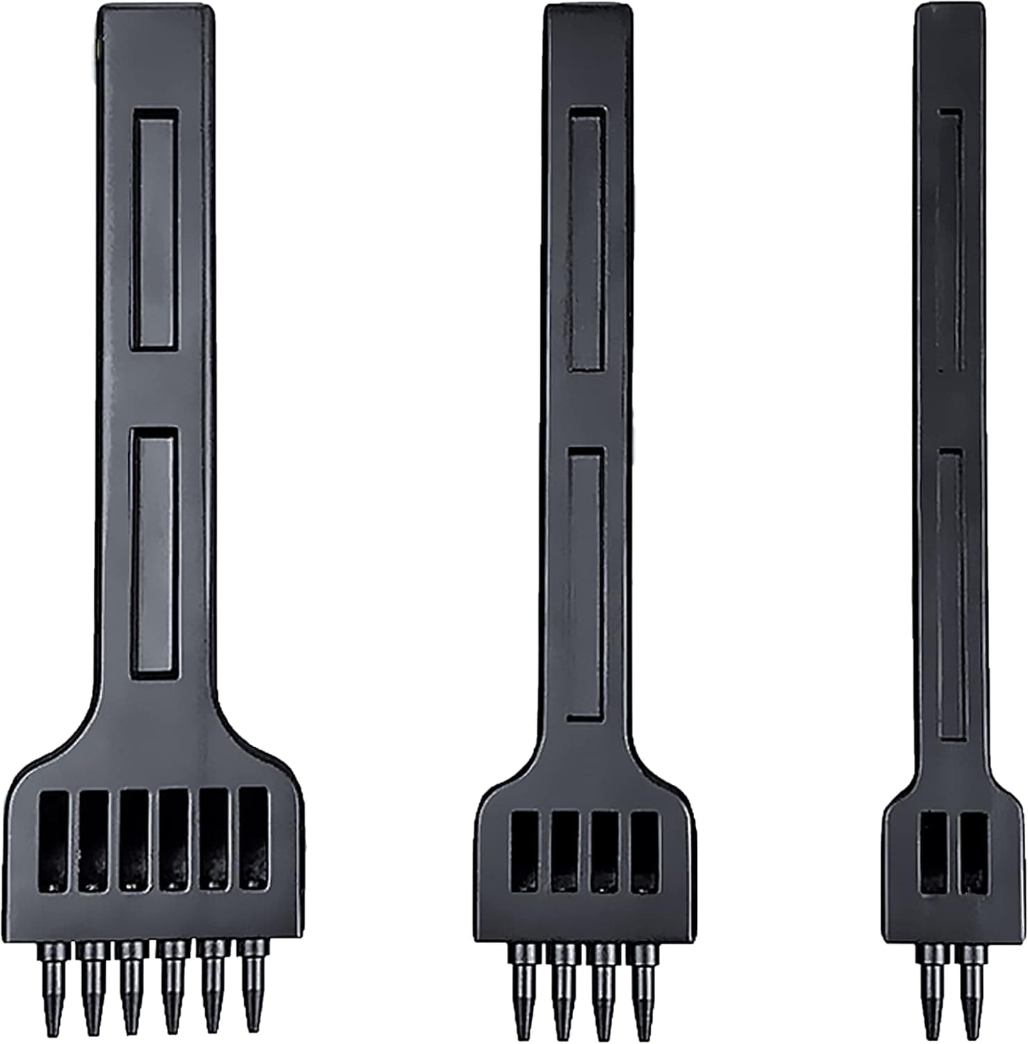 KEWAYO 3-Piece Leather Stitching Chisel Set - 4mm Diamond Prong (2/4/6 Teeth) for Leather Craft
