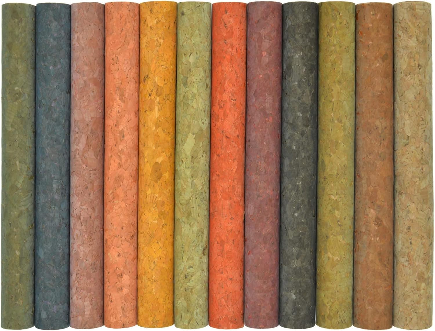 12 Pcs Cork Fabric Sheets, Cork Leather Sheets, Colored Cork Sheets 8x12 Inch for Sewing Earrings, Purses, DIY Craft