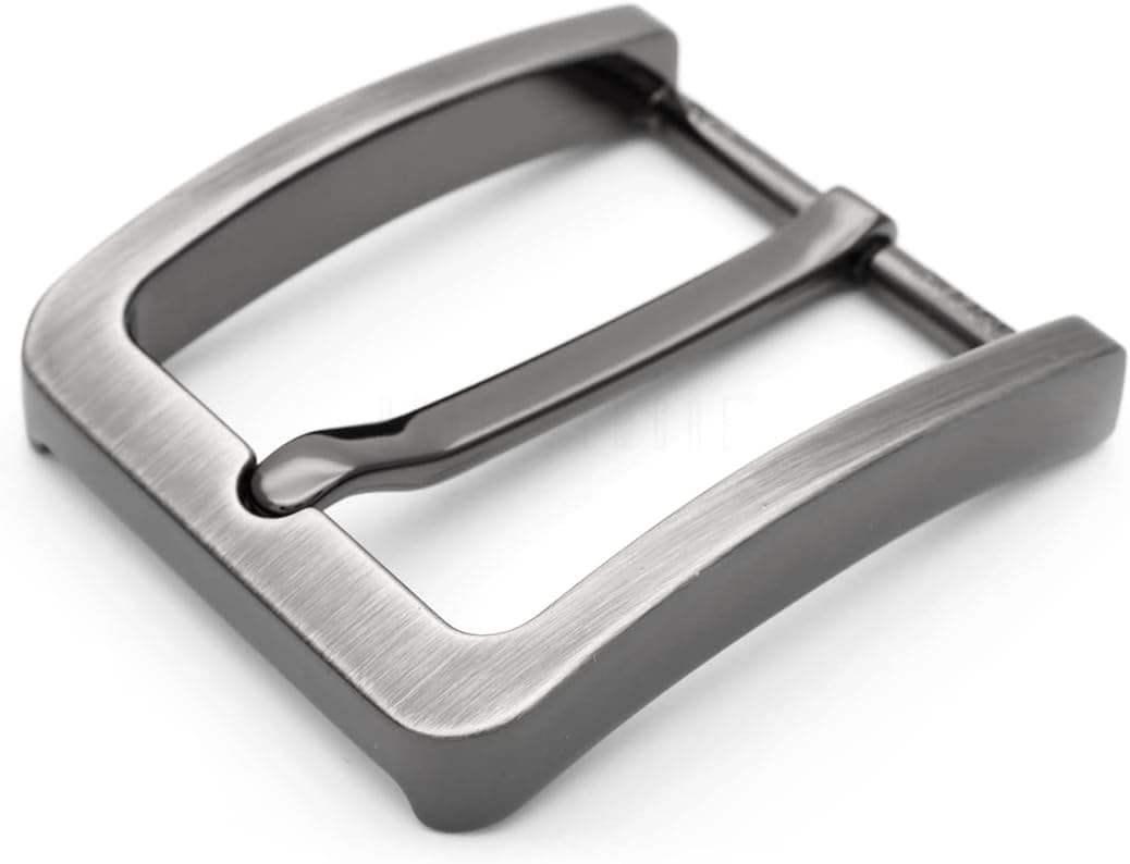 CRAFTMEMORE 1.5 Inches Belt Buckle Single Prong Buckle for Replacement DIY Leather Craft (Hairline Gunmetal)