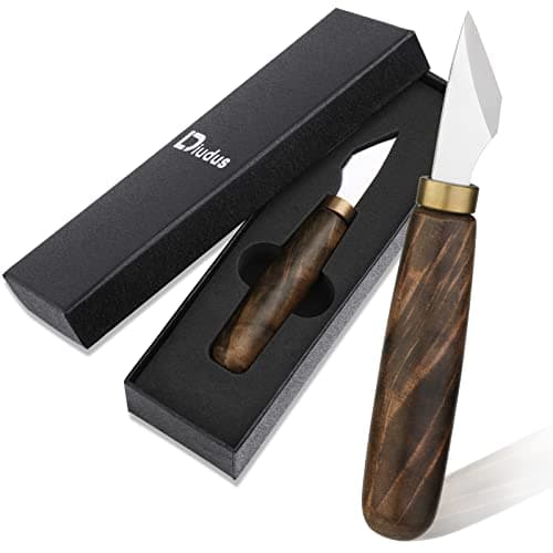 Leather Cutting Knife Bevel Head Leather Skiving Knife with Rosewood Handle