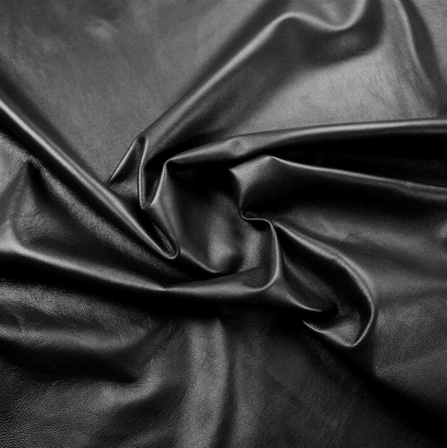 Black Nappa Premium Sheepskin Genuine Leather Hide - NO Holes - 0.8mm - Full Grain Whole Lambskin for Crafting (7-9 sq.ft)