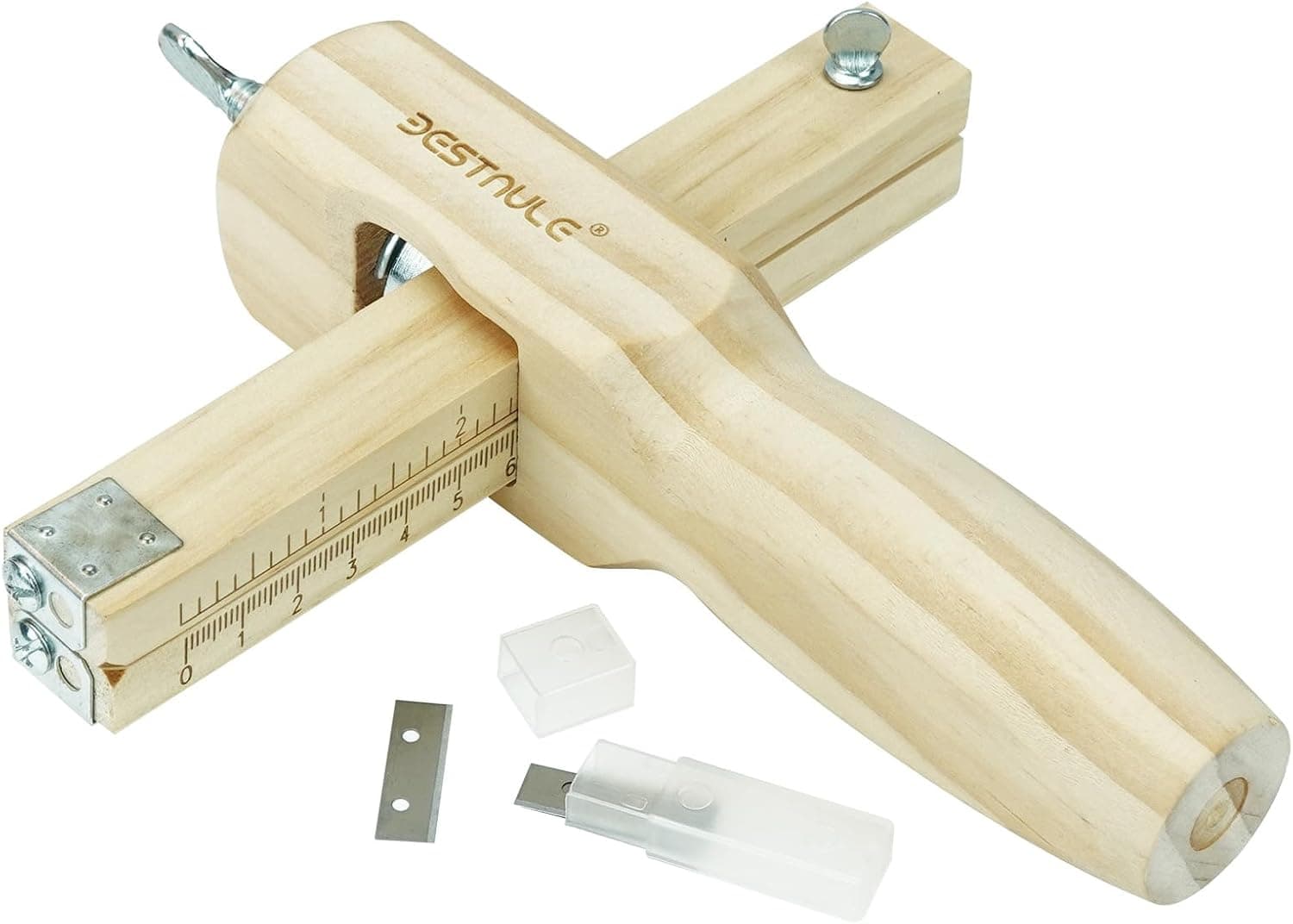 BESTNULE Leather Tools, Leather Strip and Strap Cutter, Leather Cutting Tool, Adjustable with 3 Blades