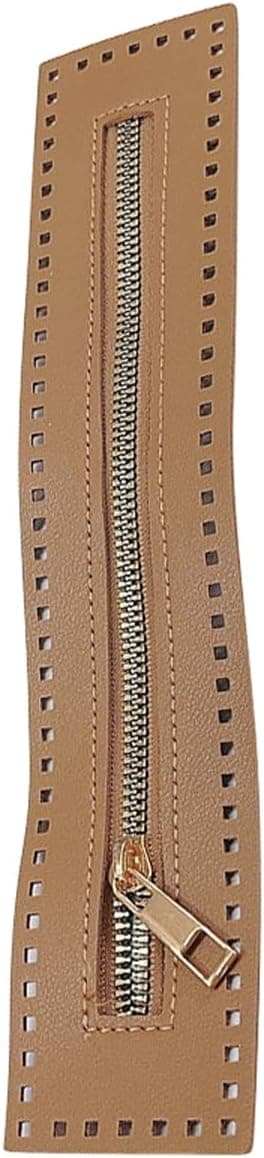 homeemoh Leather Zipper for Crochet with Holes, 2.16 x 10.63 Inches Replacement Sewing Zipper Closed End