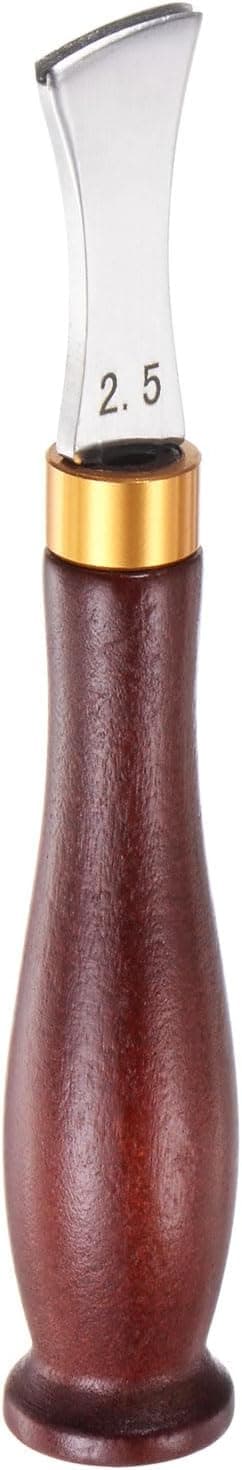 HARFINGTON Leather Edge Creaser 2.5mm Stainless Steel Blade with Solid Handle