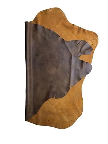 Antique Brown Nappa Premium Sheepskin Genuine Leather Hide - NO Holes - 0.8mm - Full Grain Whole Lambskin for Crafting (7-9 sq.ft)