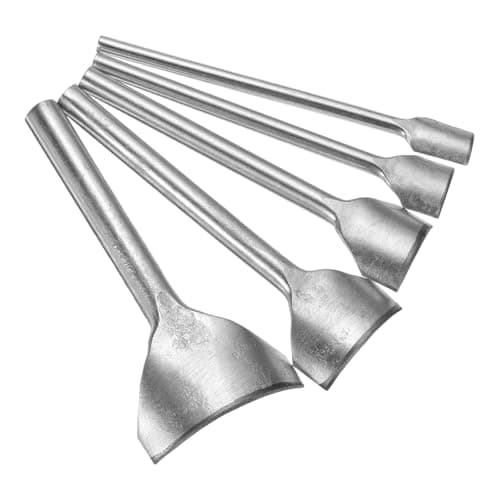 uxcell 5pcs Arc-Shaped Leather Punch, 10mm-40mm, Leather Cutter Arch Curve, Belt End Cutter, Iron Flatter Curve Punch Tool for Crafting Strap Belt, Wallet and Bag
