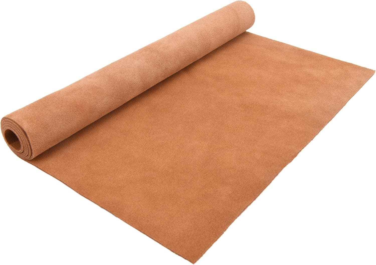 1.5mm Suede Leather Piece Soft Genuine Cow Split Leather Suede Hide Skin Leather Material for Leathercraft Sewing Accessories (Light Brown, 12'' x 8'')