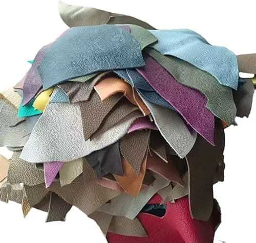 Leather Scraps, 0.8-1.4mm (2-3.5oz) Thick Genuine Cowhide Scraps(Thin 500g)