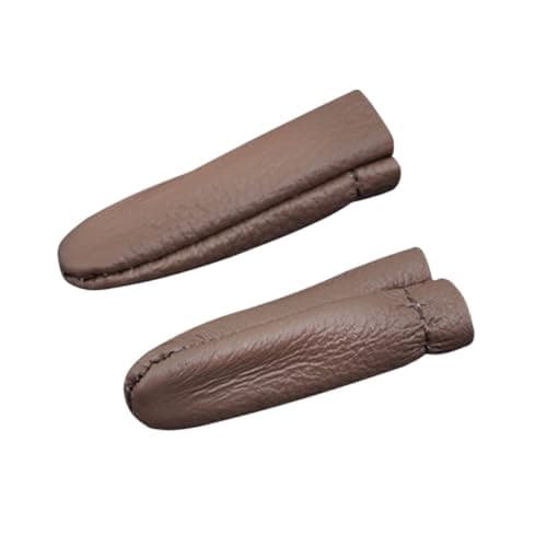Leather Finger Protector 2pcs Thimble Cowhide for Women Adults | Needle Felting and Handcraft Use, Comfortable Finger Guards, Random Color Pack for Daily Sewing Tasks