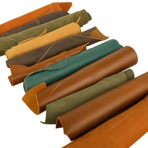 Mixed Color Leather Scraps, Top Grain Italian Cowhide Remnants for Crafting, 1-10 lb Packs, Upholstery Grade (10, Pounds)