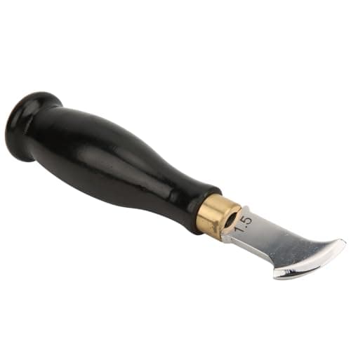 ACNTENY 1.5mm Leather Edge Creaser Stainless Steel Leathercraft Tool | Sandalwood handle, brass connection, polished curved groove, edge marking tool, for strap decorative lines